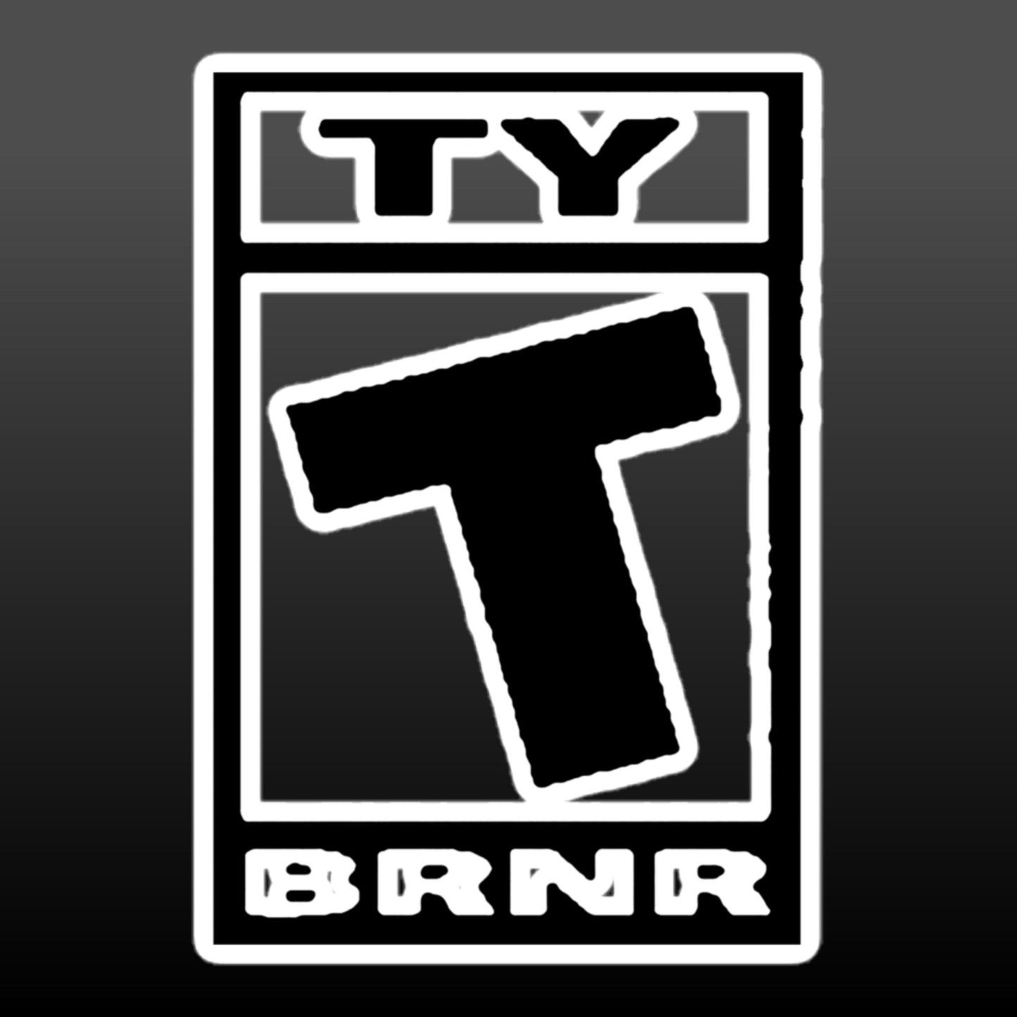Ty BRNR Logo BLK Bubble-free Stickers