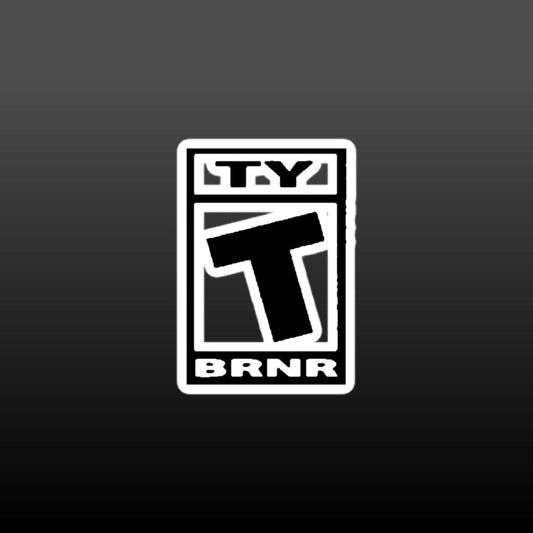 Ty BRNR Logo BLK Bubble-free Stickers