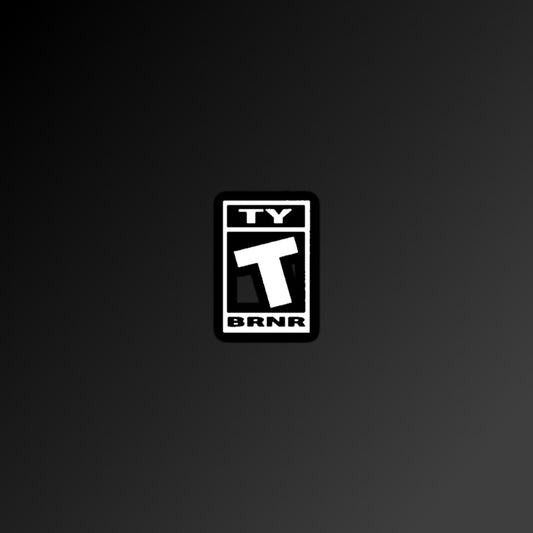 Ty BRNR Logo WHT Bubble-free stickers