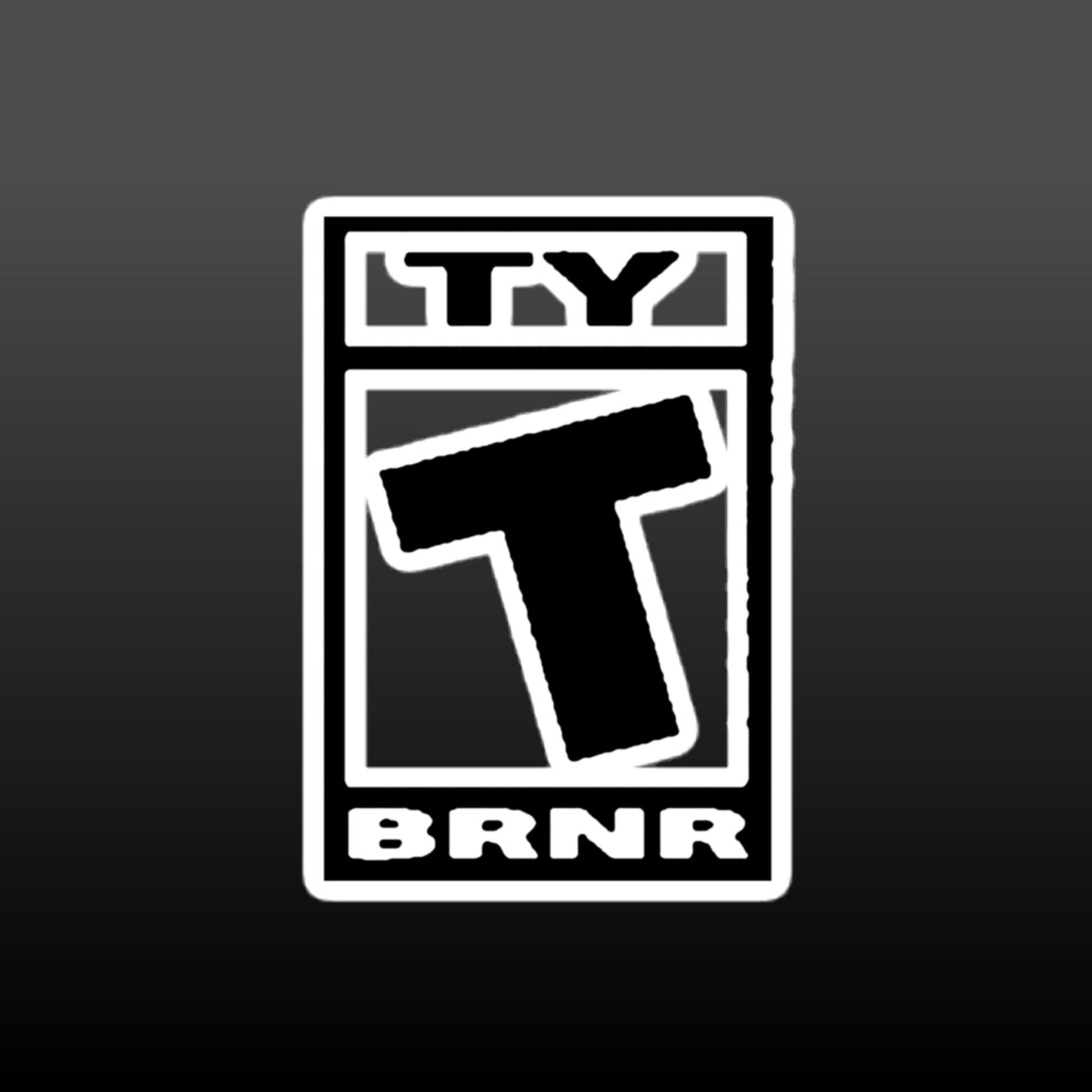Ty BRNR Logo BLK Bubble-free Stickers